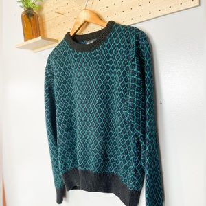 VINTAGE Reed St. James Diamond Printed Scoop Neck Sweater